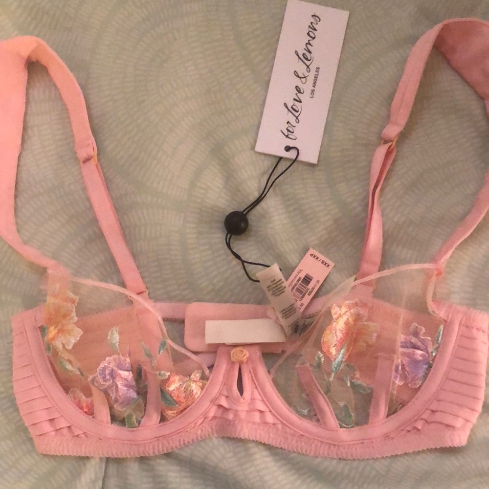 for love and lemons watercolor rose pastel bra xxs